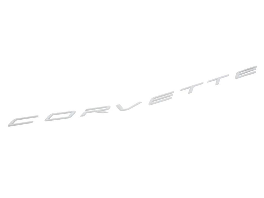 C8 - 2020-2024 WHITE REAR CORVETTE LETTERS SCRIPT EMBLEM (ND)